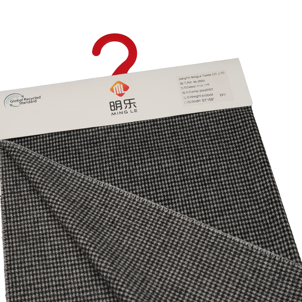 30% Wool, 60% Polyester, 10% Other Fiber, 610G/M, Black And White, Plaid Single-Face Overcoating na Tela, ML-20001