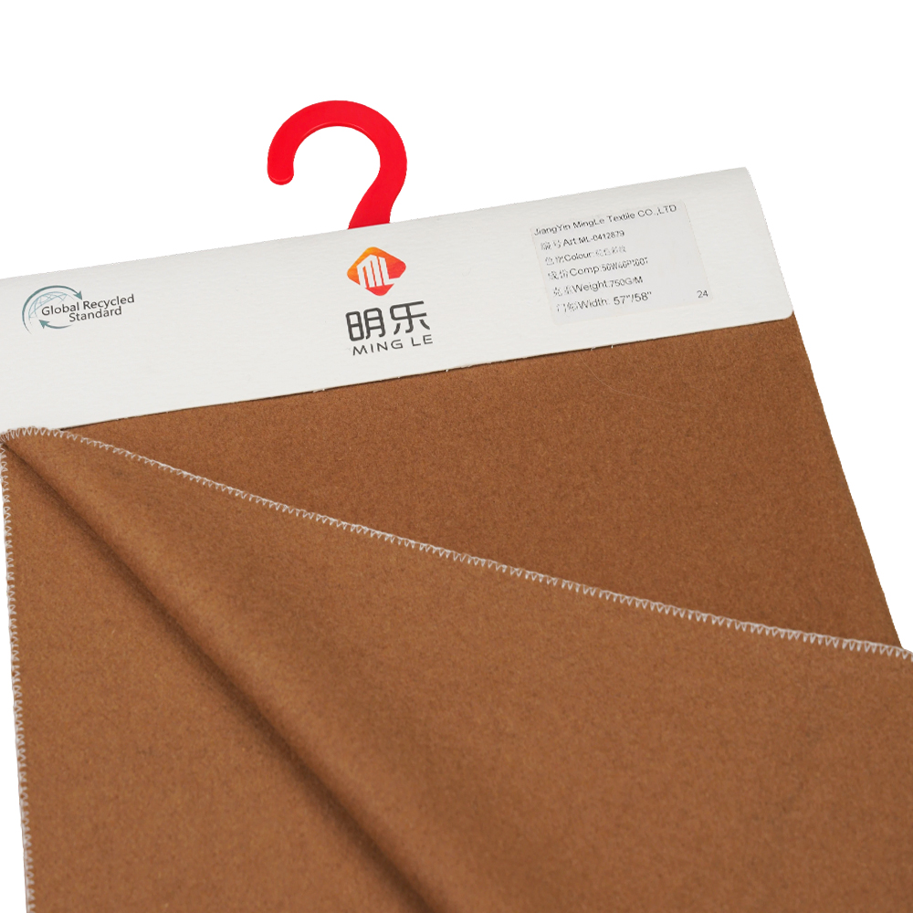 50% Wool, 50% Other Fiber, 730G/M, Camel, Twill Melton Fabric, ML-0412879