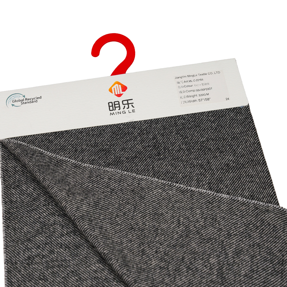 50% Wool, 30% Polyester, 20% Other Fiber, 320G/M, Off-White + Black, Twill Flannel na Tela, ML-C-22104