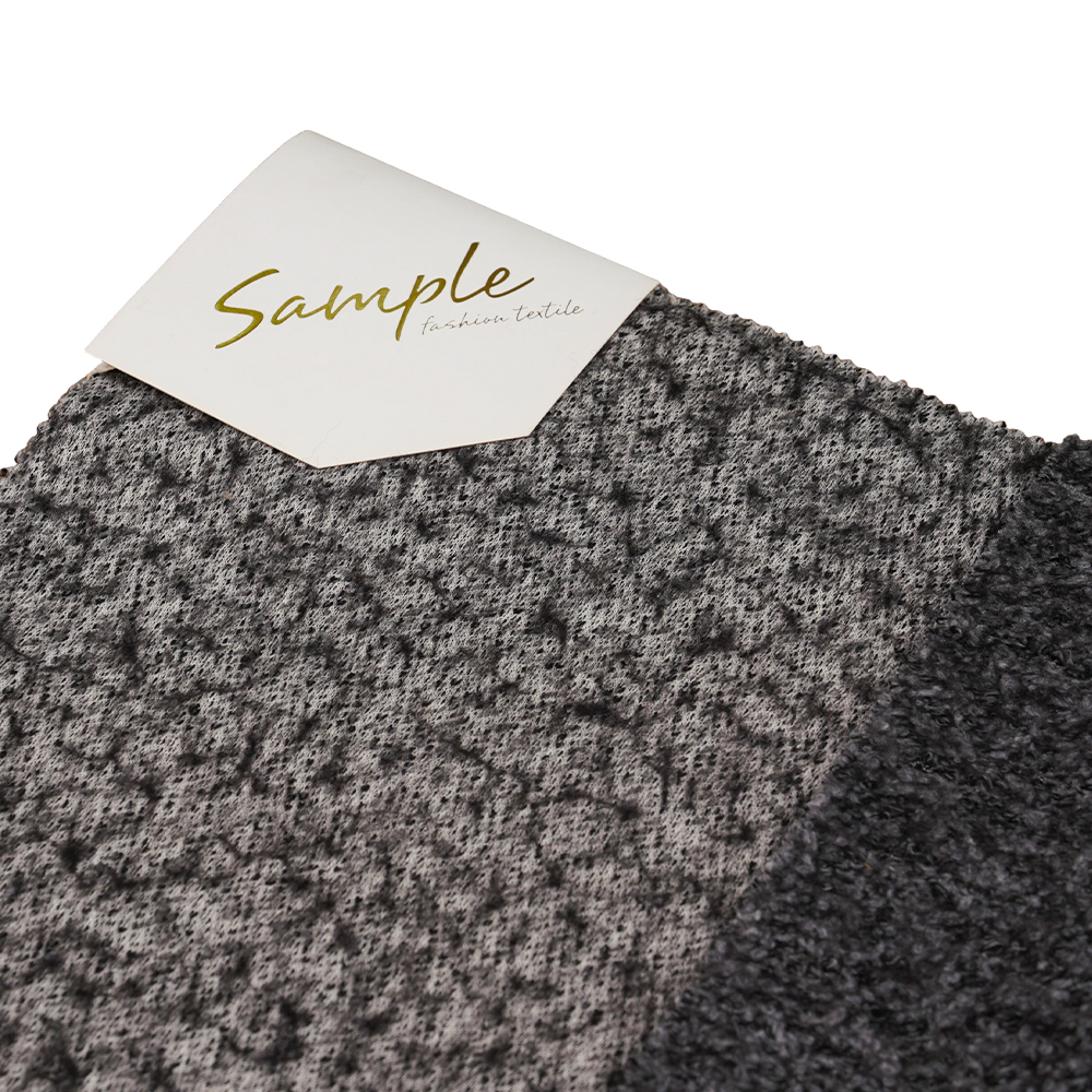 40% Wool, 60% Polyester, 750G/M, Black And Gray, Bali Knit Woolen Fabric, ML-70165440-75