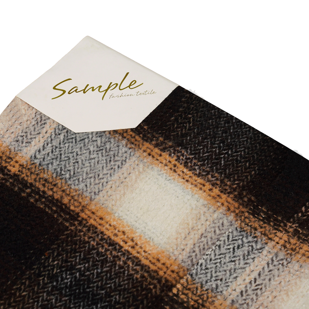 40% Lana, 60% Polyester, 540G/M, Itim at Puti, Circle Tweed na Tela, ML-8021071