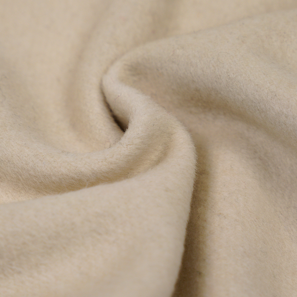 50% Wool, 40% Polyester, 10% Other Fiber, 680G/M, Beige, Crystal Wool Single-Face Overcoating, ML-242-2050680