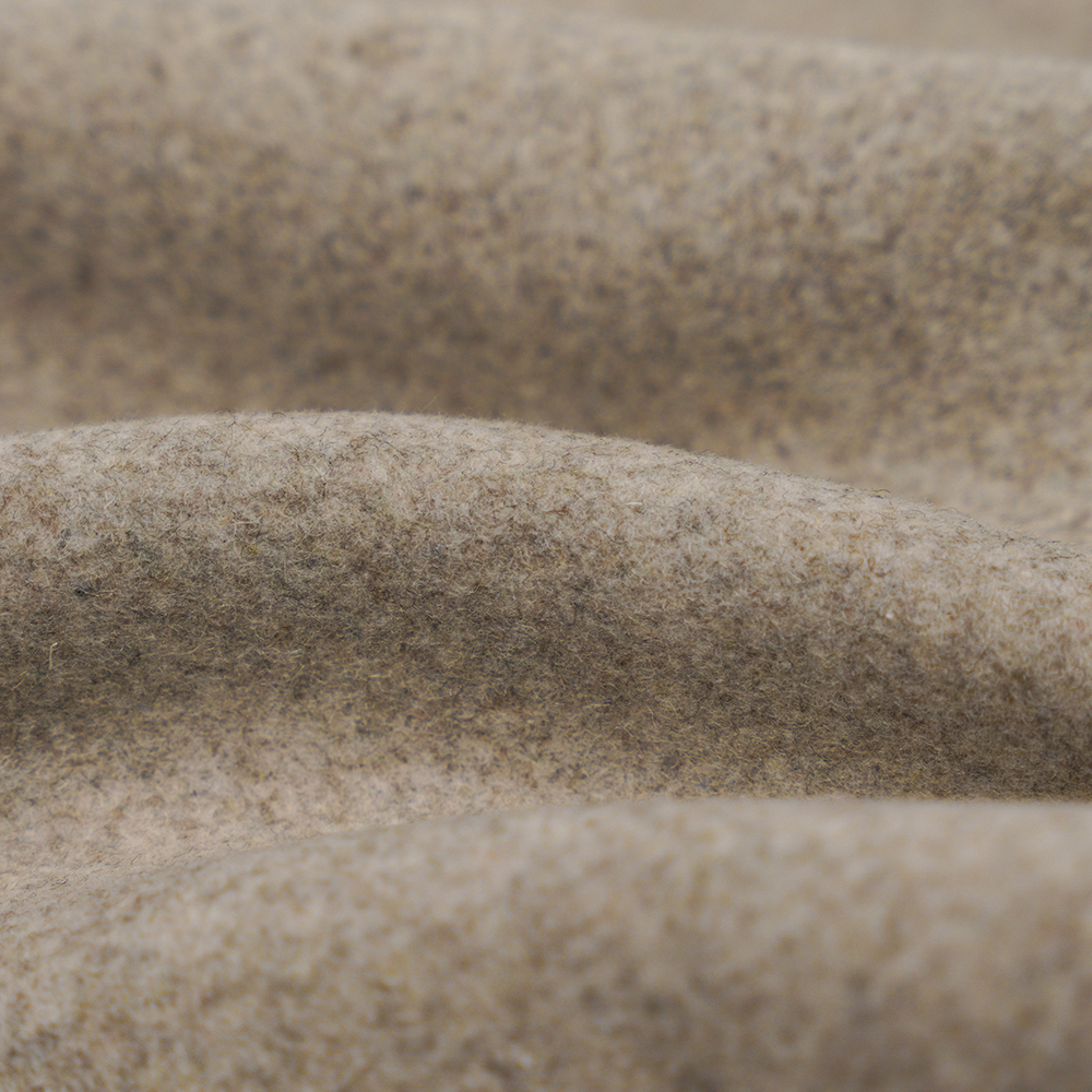 50% Wool, 40% Polyester, 10% Other Fiber,770G/M, Natural Light Bean Paste, Twill Melton Fabric, ML-0124-4425