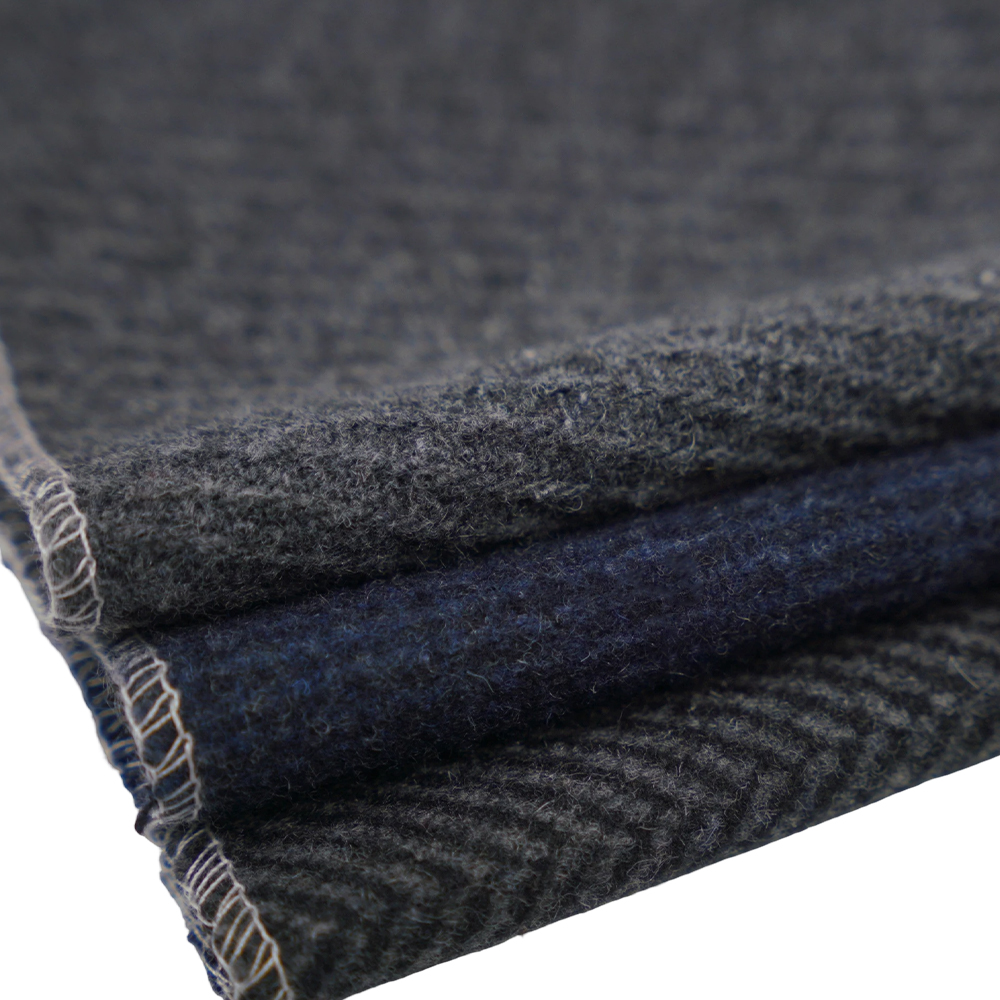 30% Wool, 60% Polyester, 10% Other Fiber, 560G/M, Benzhiqing + Blue Green, Pahalang na Striped Tweed na Tela, ML-04231230