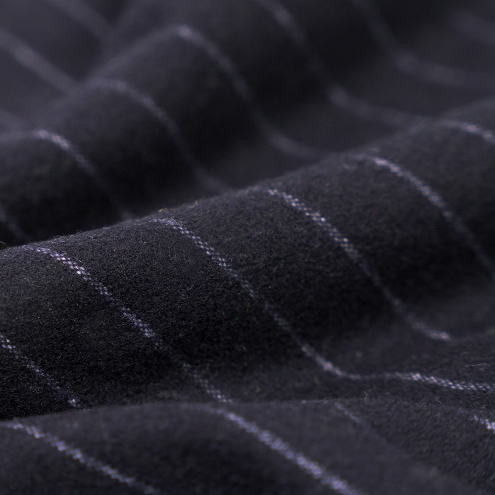 53% Lana, 47% Polyester, 350G/M, Zhiqing + Puti, Vertical Striped Flannel na Tela, ML-317245X-2