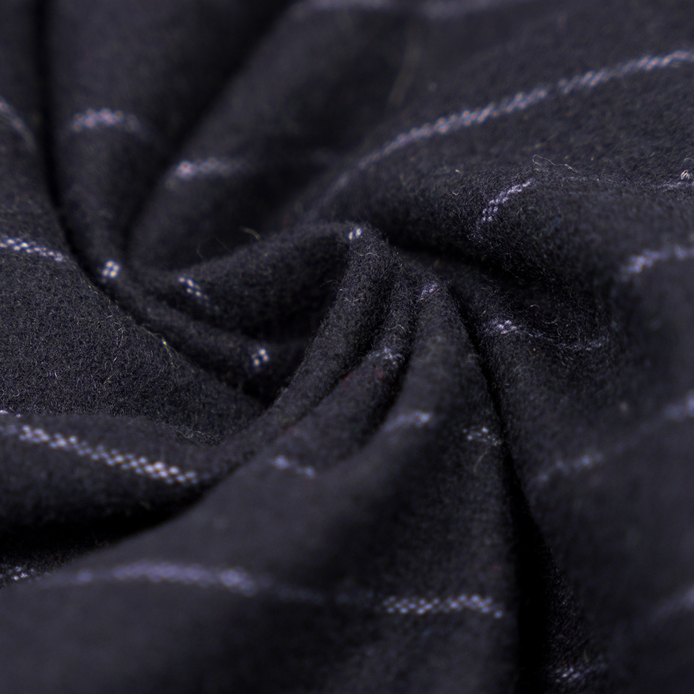 53% Lana, 47% Polyester, 350G/M, Zhiqing + Puti, Vertical Striped Flannel na Tela, ML-317245X-2