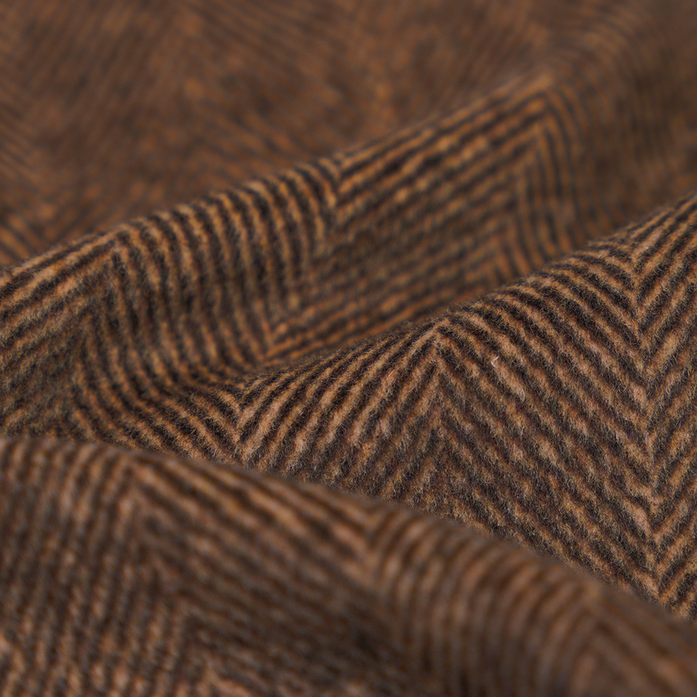 30% Wool, 70% Other Fiber, 630G/M, Camel/Brown, Herringbone Single-Face Overcoating na Tela, ML-222030-7B