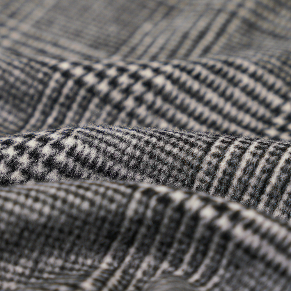 30% Wool, 60% Polyester, 10% Other Fiber, 610G/M, Black And White, Plaid Single-Face Overcoating na Tela, ML-20001