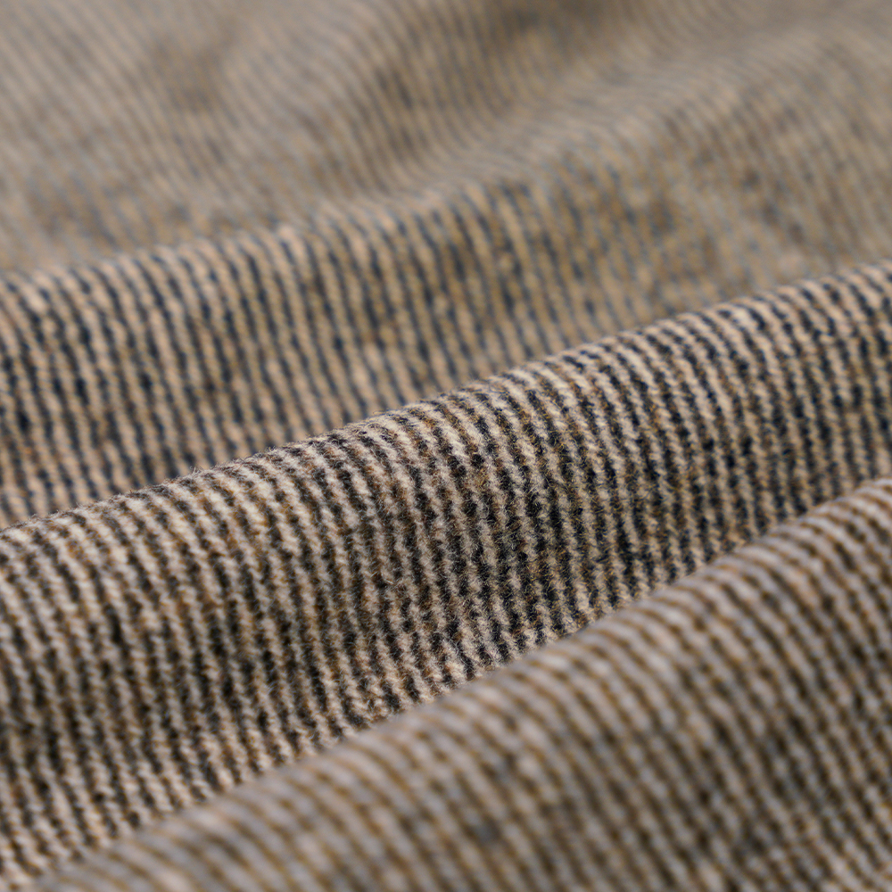 50% Wool, 40% Polyester, 10% Other Fiber, 650G/M, Black Mixed Brown + Beigetwill, Melton Fabric, ML-S0624-089