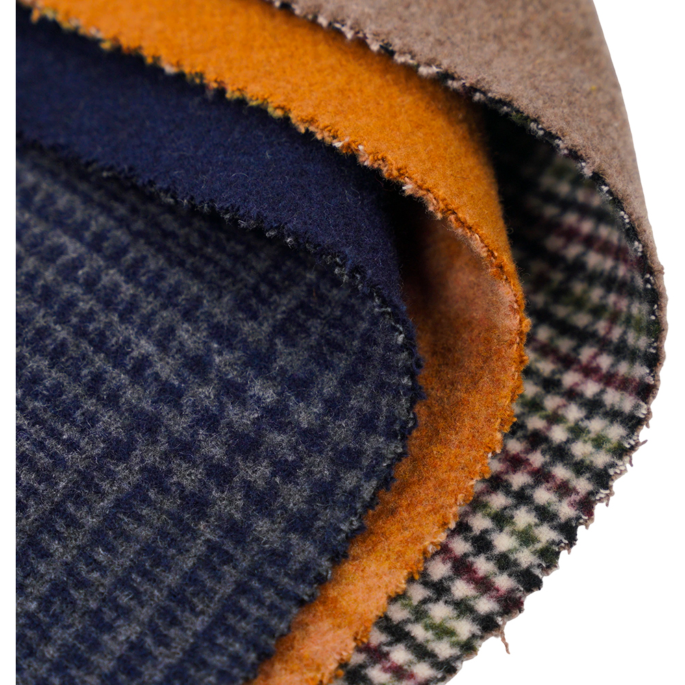 20% Wool, 70% Polyester, 10% Other Fiber, 800G/M, Color Check, Double-Sided Velvet Fabric, ML-4400-3