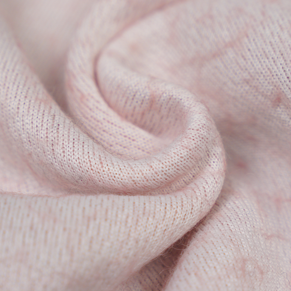 40% Lana, 60% Polyester, 700-740G/M, Pink At Puti, Maliit na Fish Scale Loop Knit Woolen na Tela, ML-26-X082022