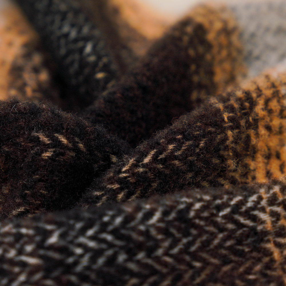 40% Lana, 60% Polyester, 540G/M, Itim at Puti, Circle Tweed na Tela, ML-8021071