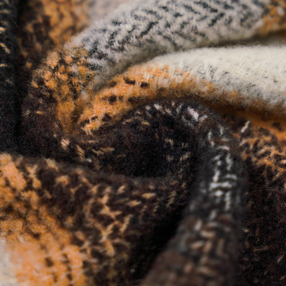 40% Lana, 60% Polyester, 540G/M, Itim at Puti, Circle Tweed na Tela, ML-8021071